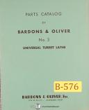 Bardons & Oliver-Bardons & Oliver # 3, Universal Turret Lathe, Parts List Manual-#3 -No. 3-01